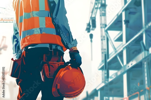 construction worker with helmet,construction worker holding his helmet