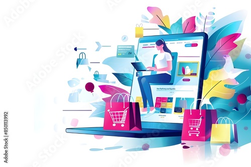 A person browsing an e-commerce website on a digital tab