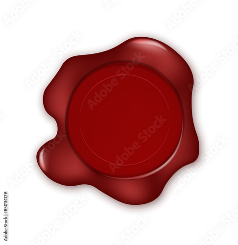 Old seal wax stamp. Stamps for certificate and document. Vector red sealing wax shape.