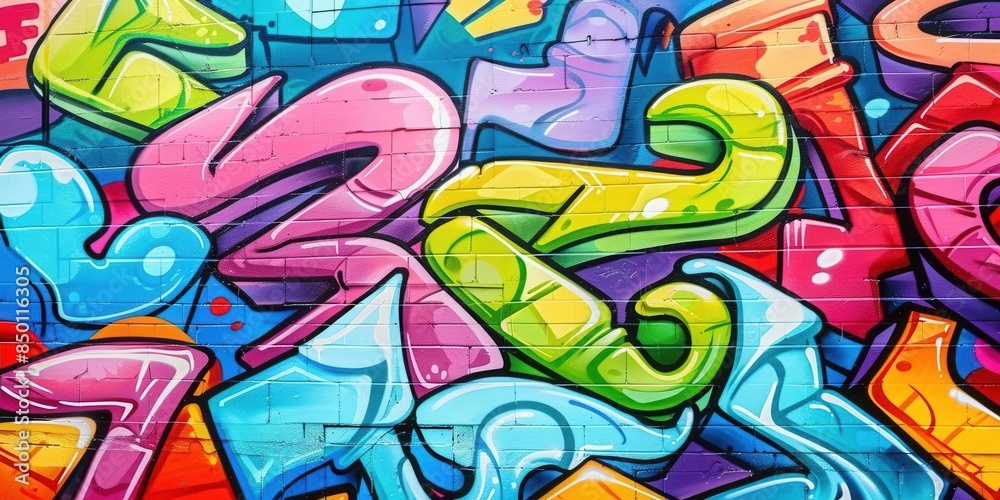 Fototapeta premium Vibrant Street Art Graffiti. Bold and creative wall decoration concept