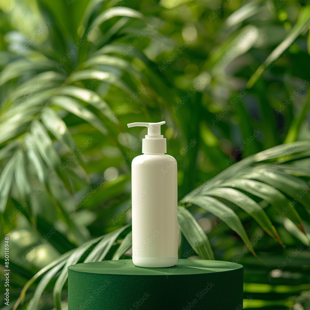 Plain white cosmetic bottle mockup Plain white cosmetic bottle mockup