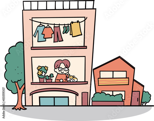 住宅街に暮らす人と生活