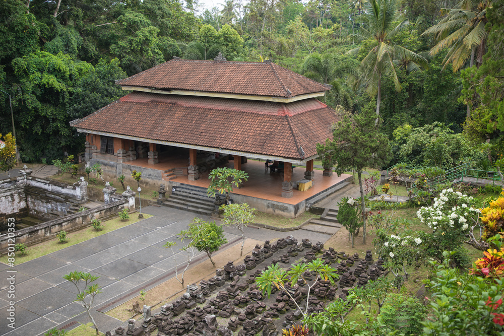 Beautiful view of Fountains in Goa Gajah in Bali Island, Indonesia