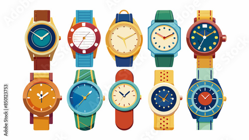 Set Of Watches Vector Illustration, Collection Of Watches


