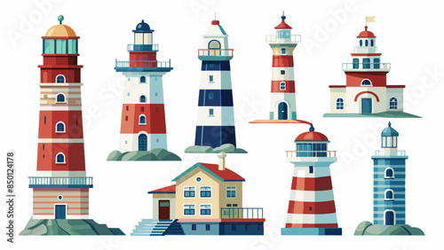 Set Of Towers Vector Illustration, Collection Of Towers
