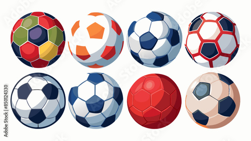 Set Of Soccer Balls Vector Illustration, Collection Of Soccer Balls
