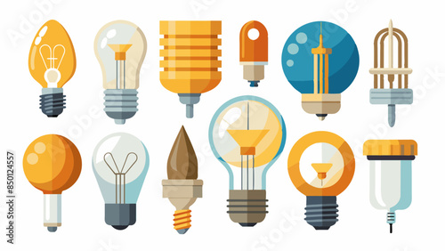 Set Of Light Bulbs Vector Illustration, Collection Of Light Bulbs
