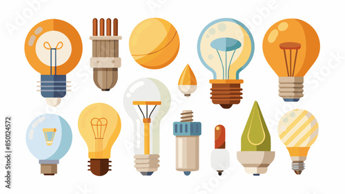Set Of Light Bulbs Vector Illustration, Collection Of Light Bulbs
