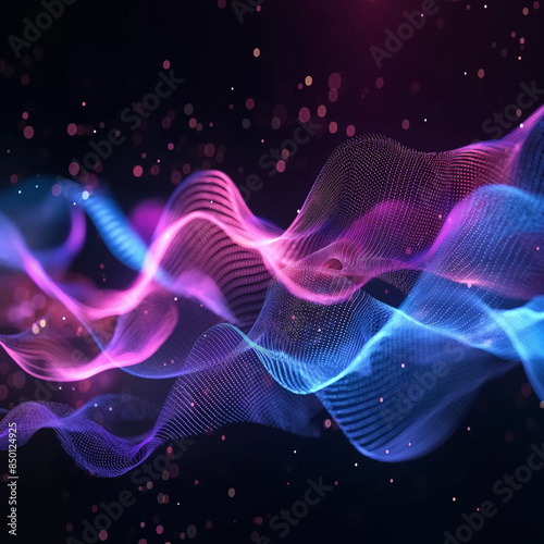 abstract wave, Abstract background with neon glowing wavy lines on black, pink and blue colors, abstract purple background, abstract background with glowing lines, abstract background with lines