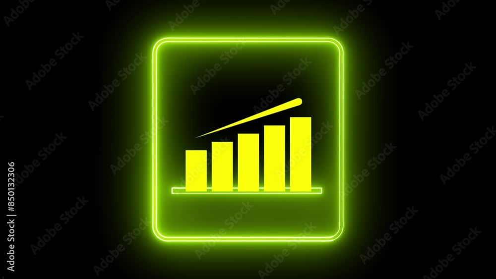Business chart neon glow line animation Business chart neon glow line animation