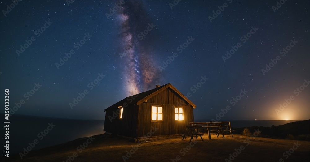 Fototapeta premium Bluff Hut Milky Way