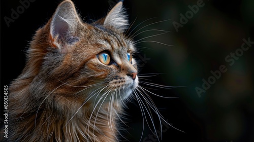 A Close-Up Of A Cute Cat With Fluffy Fur, Showcasing Its Endearing Features