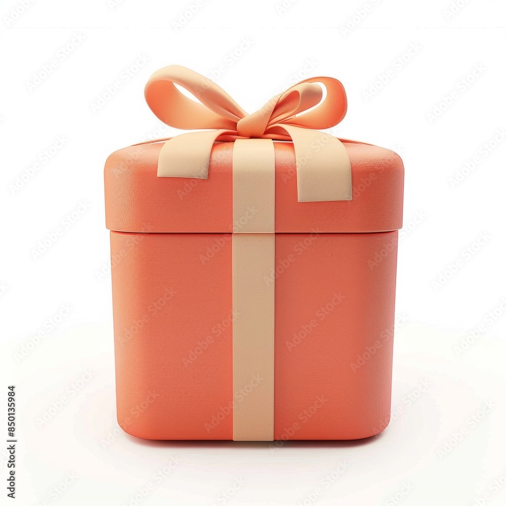 Gift box isolated on background. Surprise for birthday, present for new year, gift anniversary and valentine's day. a Christmas gift box