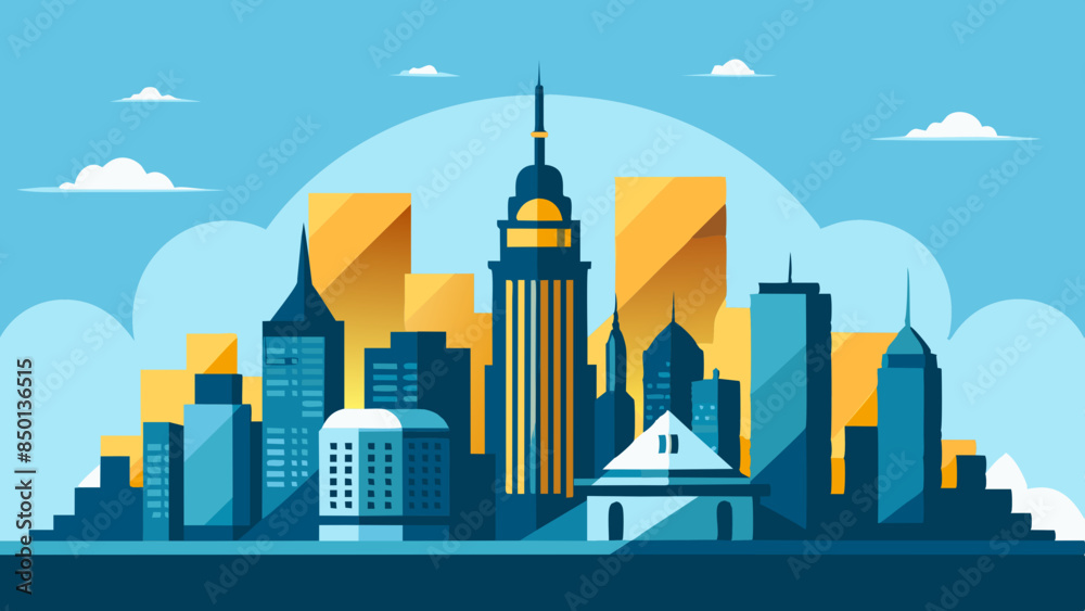 A vector illustration capturing the essence of the City skyline, with prominent buildings.