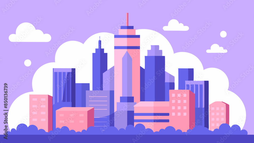 Fototapeta premium A vector illustration capturing the essence of the City skyline, with prominent buildings.