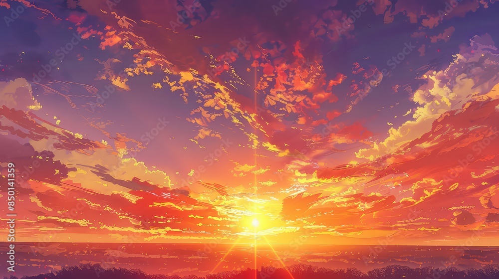 Fototapeta premium sunset sky and sunshine