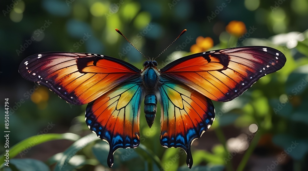 Fototapeta premium large stunningly beautiful fairy wings Fantasy abstract paint colorful butterfily.generative.ai