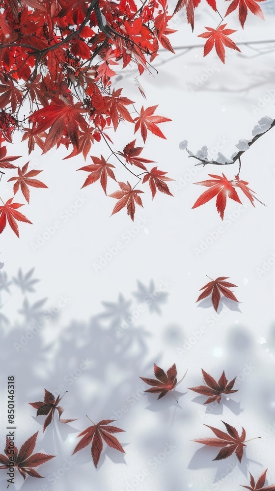 Clean and Elegant Botanical Leaves Display. Natural Light Botany Setting Clean and Elegant Botanical Leaves Display. Natural Light Botany Setting