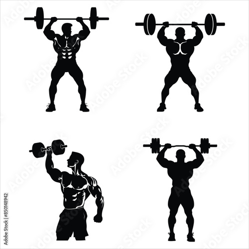 silhouette of a person with dumbbells