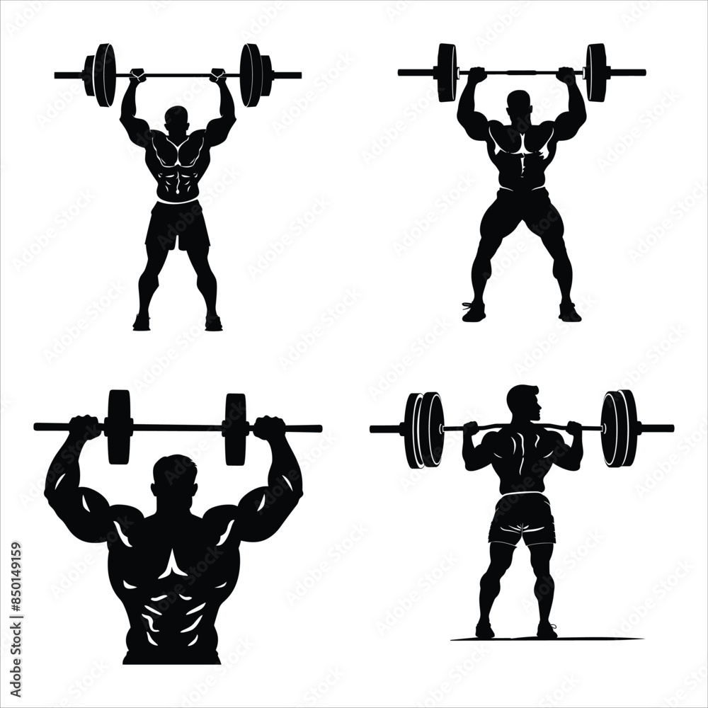 silhouette of man lifting weights
