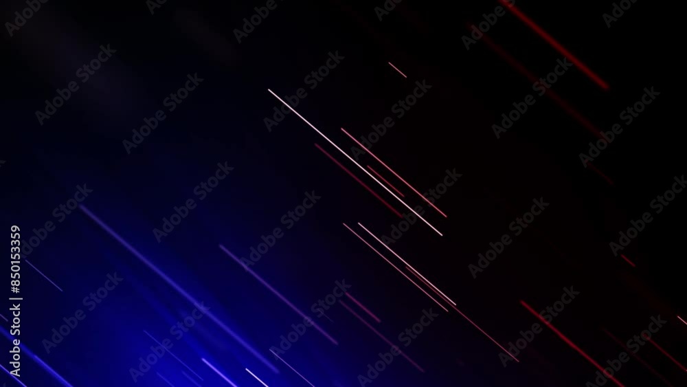 Abstract Black Background With Blue And Red Neon Lines Loop Abstract Black Background With Blue And Red Neon Lines Loop