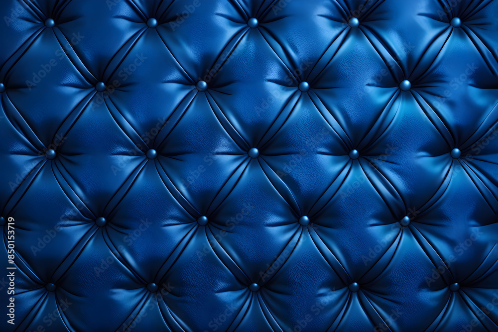 Luxurious blue tufted fabric with elegant diamond buttons, ideal for upscale interior design Luxurious blue tufted fabric with elegant diamond buttons, ideal for upscale interior design