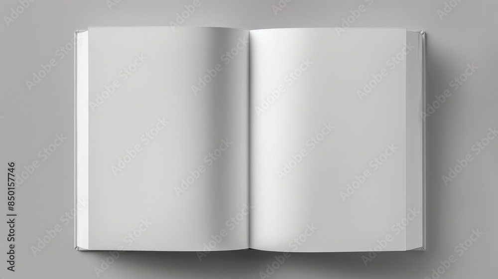 top view of an open book with blank white pages top view of an open book with blank white pages