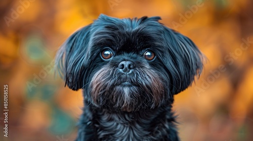 A Fully Coated Beautiful Lhasa Apso Dog, Showcasing Its Luxurious Fur