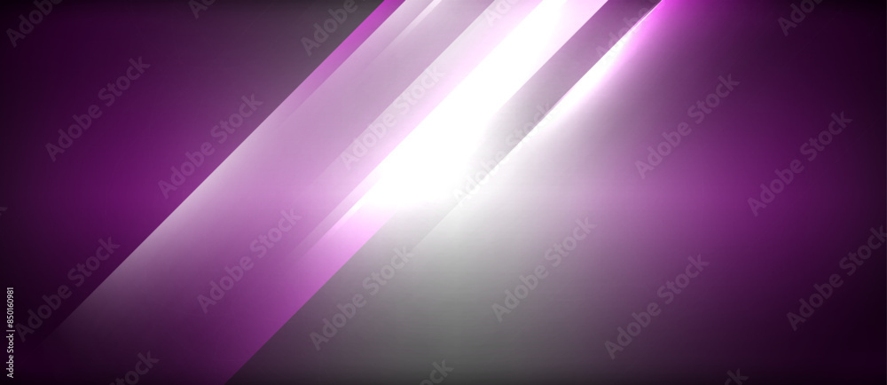 Obraz premium Neon dynamic diagonal light rays background. Techno digital geometric concept design for wallpaper, banner, presentation, background