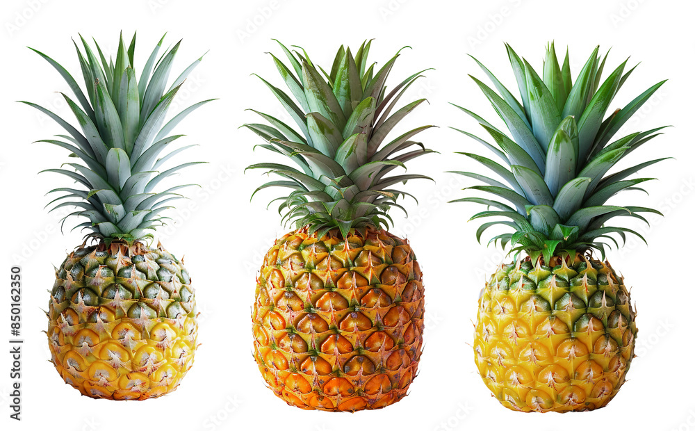 set of pineapple isolated on transparent background set of pineapple isolated on transparent background
