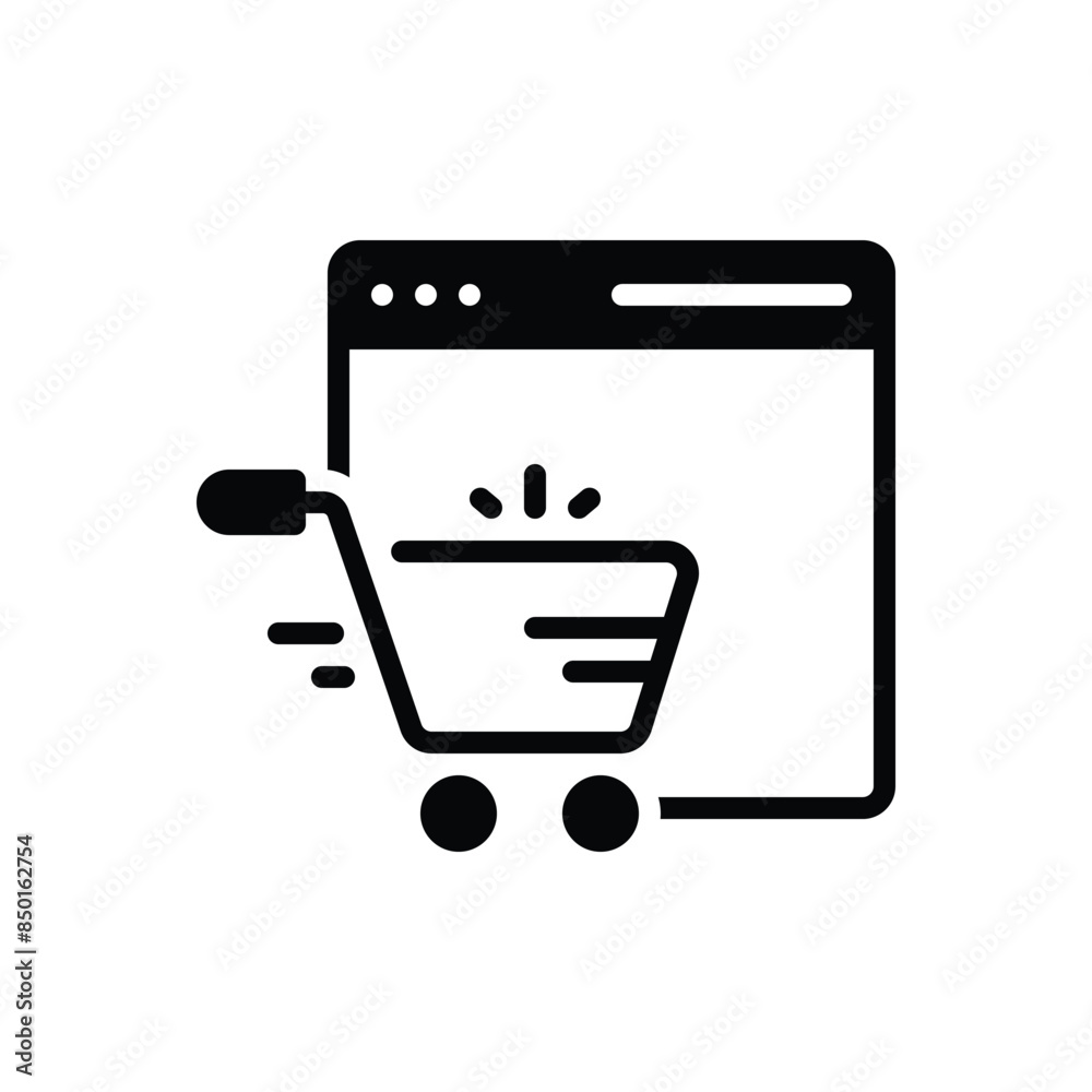 Black solid icon for shopping online Black solid icon for shopping online
