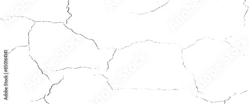 Vector old wall a black and white cracked wall grungy Transparent texture.