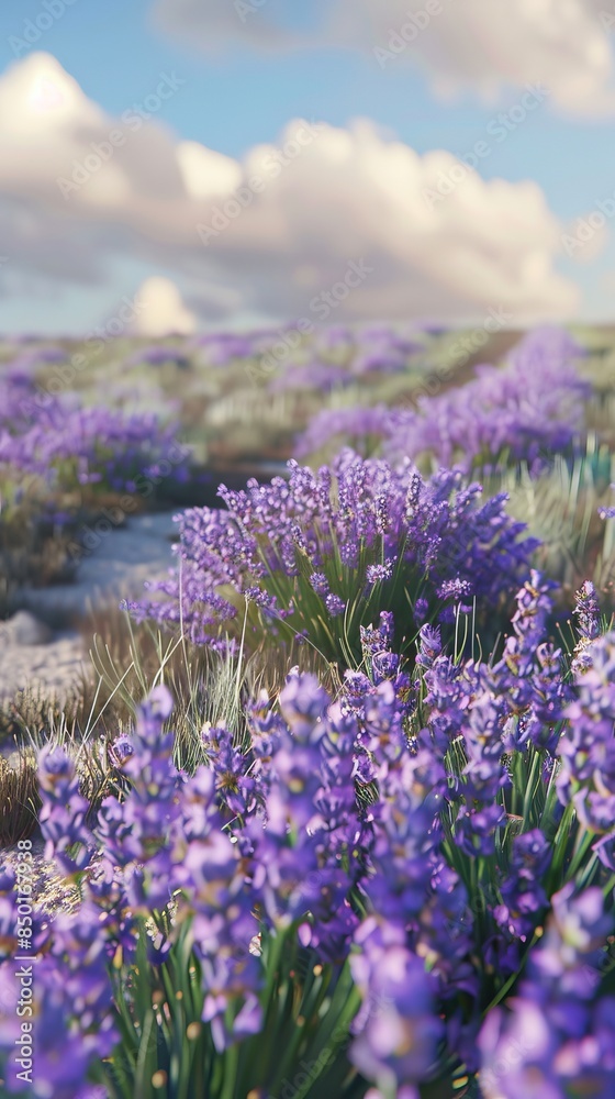 Obraz premium Blooming lavender in a field. Beautiful background