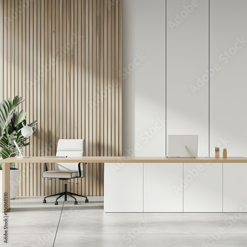 Minimalist office background with clean lines and a simple color palette.
