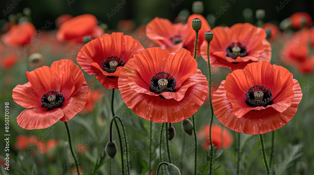 Obraz premium red poppy flower