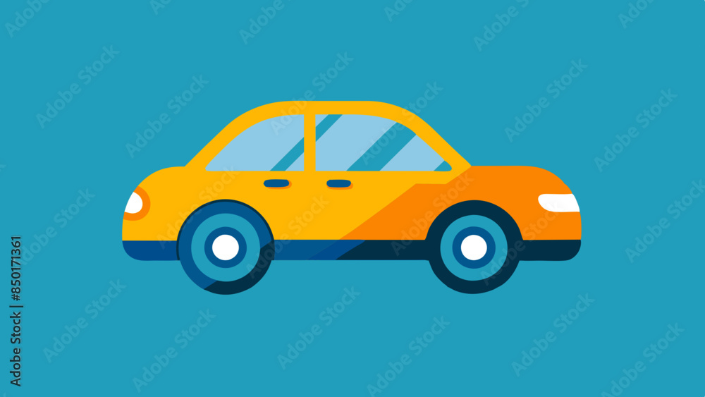 Obraz premium Minimalistic, flat, car symbol on a surface. car flat design