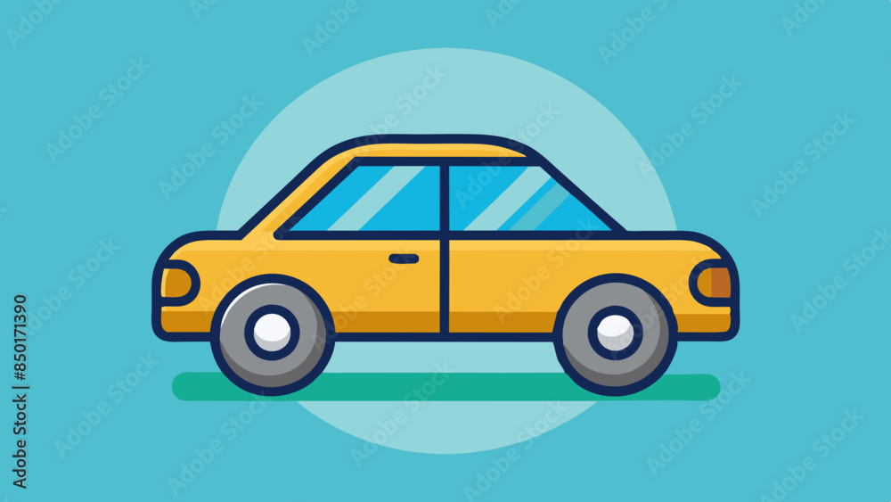 Naklejka premium Minimalistic, flat, car symbol on a surface. car flat design