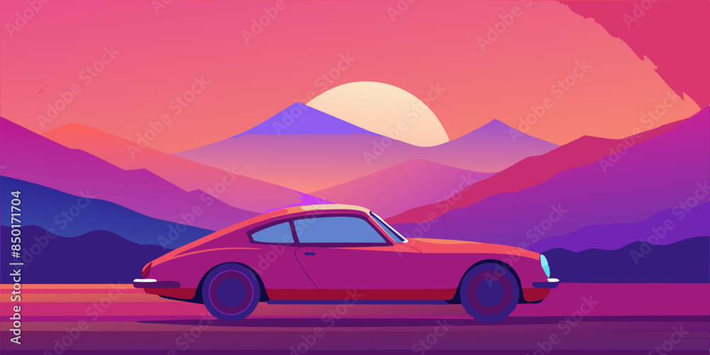 Minimalistic, flat, car symbol on a surface. car flat design Minimalistic, flat, car symbol on a surface. car flat design
