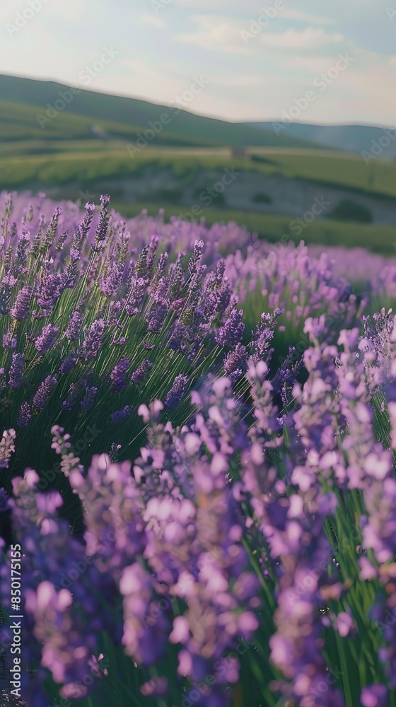 Fototapeta premium Blooming lavender in a field. Beautiful background