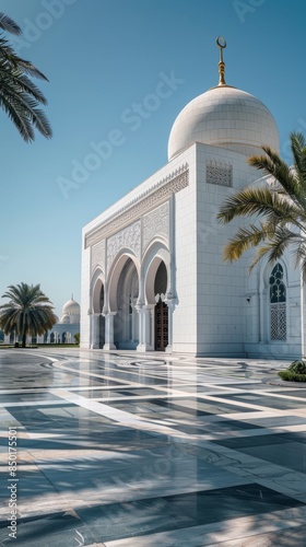 Traditional Islamic architecture against a clean backdrop © Cloudyew