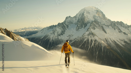 A lone skier conquers a vas...