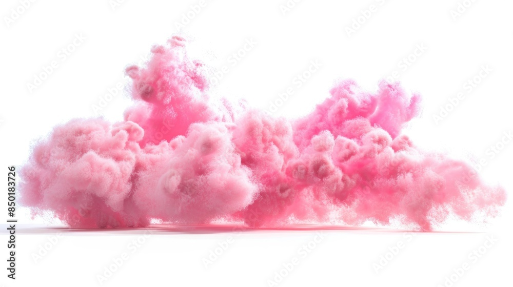 Fototapeta premium A pink smoke cloud fills the air with a soft, hazy mist