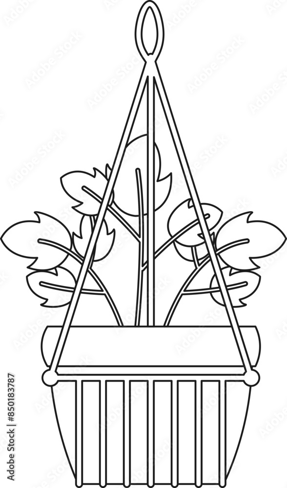 Hanging Plant Outline Element Hanging Plant Outline Element