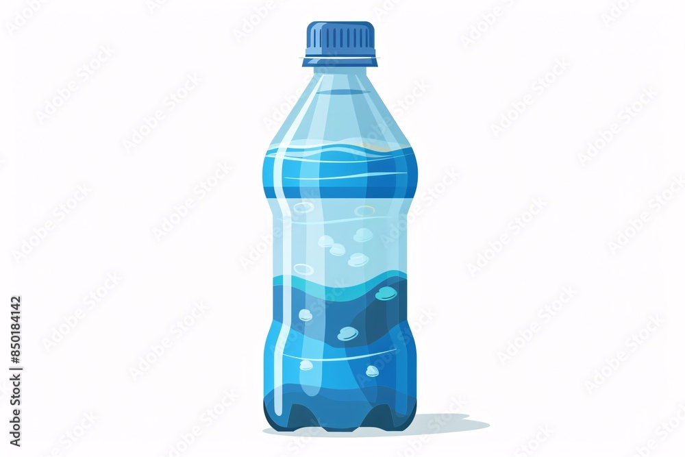 Flat style illustration of a water bottle isolated on a white background. Flat style illustration of a water bottle isolated on a white background.