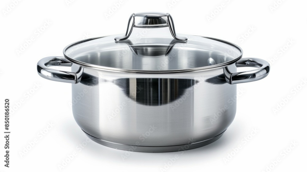 Stainless steel pot isolated on white background Stainless steel pot isolated on white background