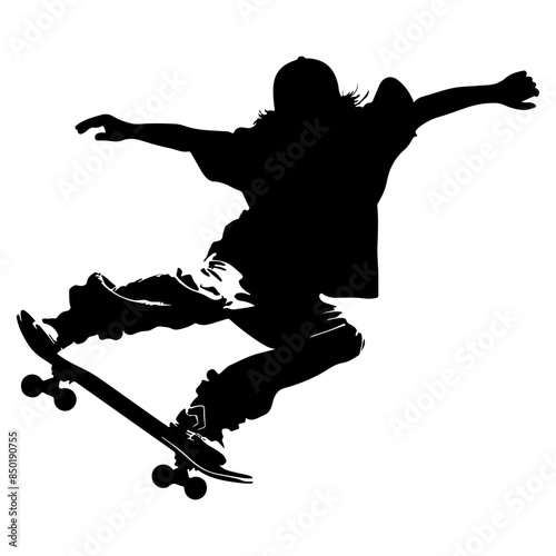 Male skater in jump trick