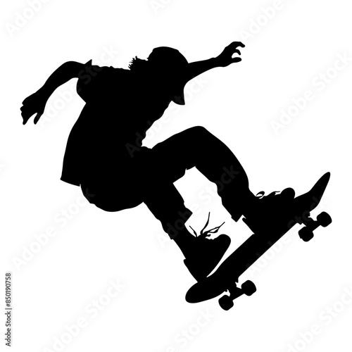 Male skater in jump trick