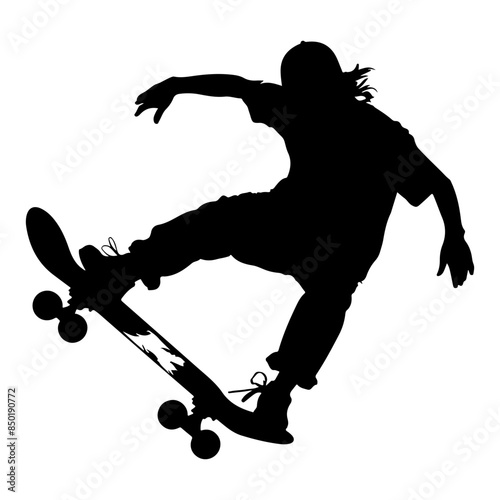 Male skater in jump trick