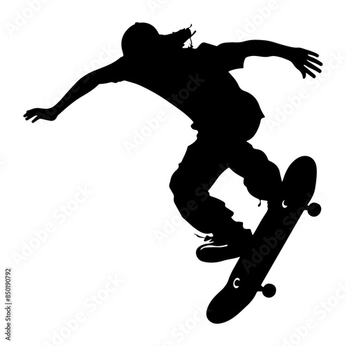 Male skater in jump trick
