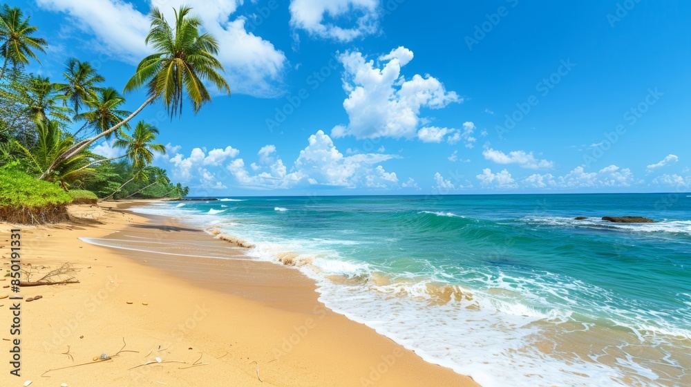 Beach with Coconut Trees Beach with Coconut Trees